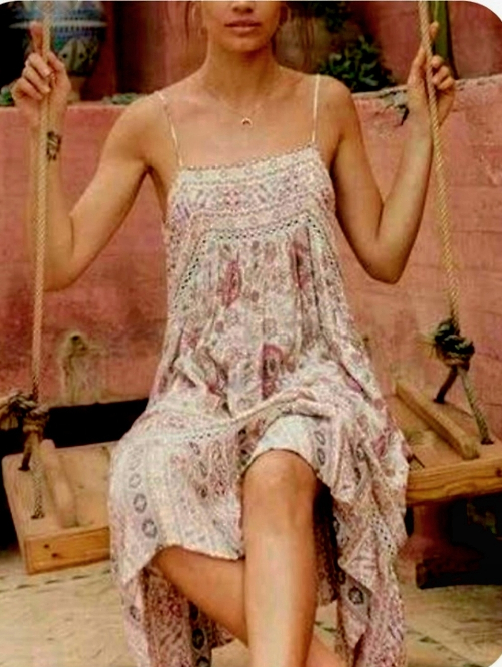 Spell & The Gypsy Zahara Midi Dress In Dusty Pink Floral